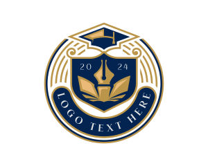 Toga Hat - University Academy Quill logo design