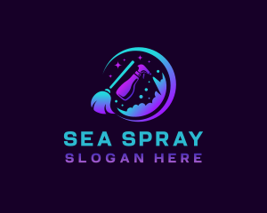 Mop Spray Sanitation logo design