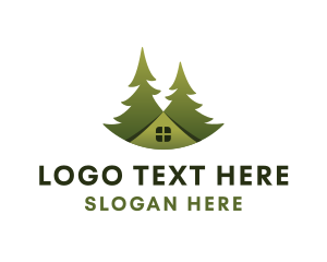 Pine Tree - Green Tree House logo design