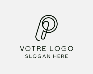 Minimalist Loop Business Letter P Logo