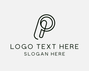 Lines - Minimalist Loop Business Letter P logo design