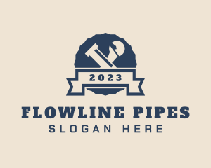 Pipe Wrench Plumbing logo design