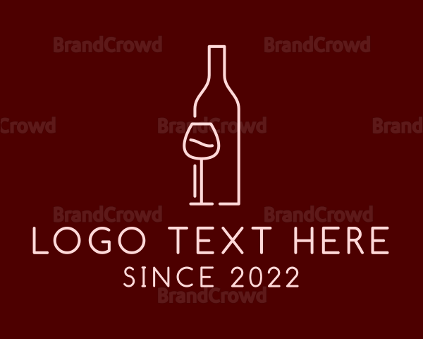 Minimalist Wine Bottle Glass Logo