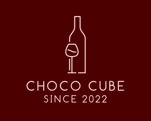 Winery - Minimalist Wine Bottle Glass logo design