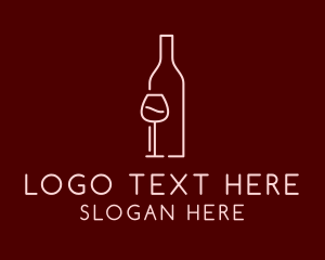 Minimalist Wine Bottle Glass Logo