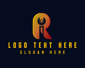 Letter R - Handyman Wrench Letter R logo design