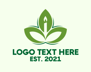 Organic - Leaf Scented Candle logo design