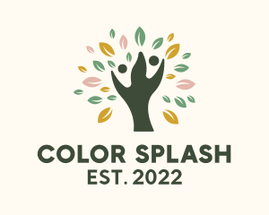 Colorful Human Tree Charity  logo design