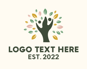Human Tree - Colorful Human Tree Charity logo design