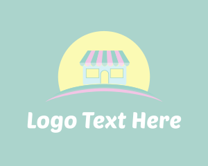 Grocery Store - Cute Store & Sun logo design