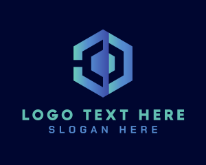 Blue Digital Tech Letter C Logo