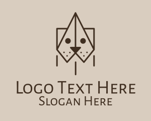 Minimalism - Dog Paper Plane logo design