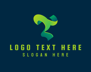 Technology - Modern Wavy Letter T logo design