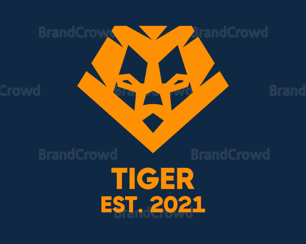 Orange Lion Head Logo