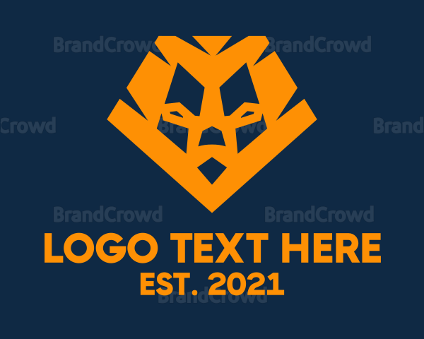 Orange Lion Head Logo
