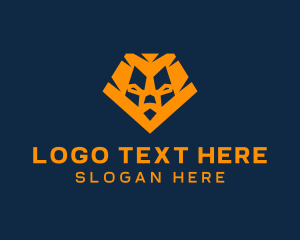 Lion Head - Orange Lion Head logo design