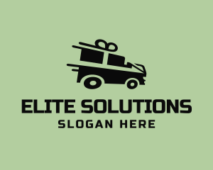 Shipping Service - Fast Gift Delivery Truck logo design