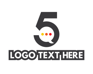 Question Mark - Number 5 Messaging logo design