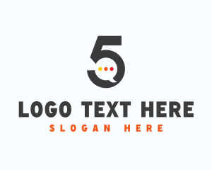 Chat - Messaging App Number 5 logo design