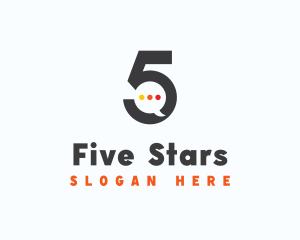 Five - Messaging App Number 5 logo design