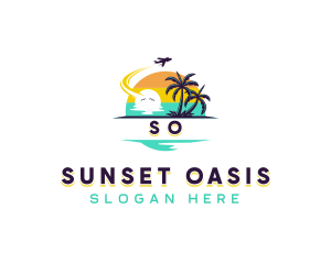 Tourist Beach Vacation logo design