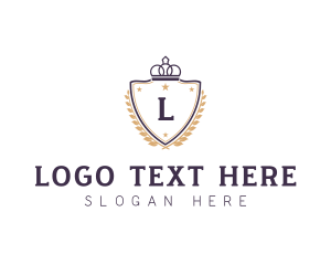 Monarchy - Regal Shield Wreath logo design
