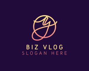 Vlog - Cursive Calligraphy Letter Y logo design