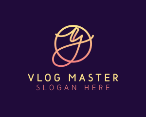 Vlogger - Cursive Calligraphy Letter Y logo design