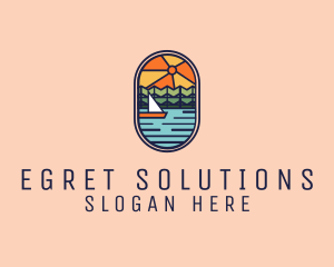 Lake Sunset Sailing logo design