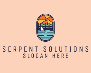 Lake Sunset Sailing logo design