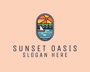 Lake Sunset Sailing logo design