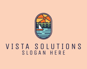 Lake Sunset Sailing logo design