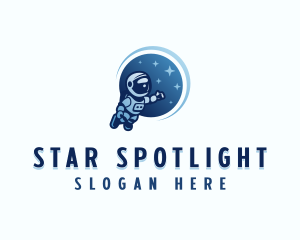 Astronaut  Moon Planet logo design