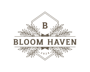 Decorative Floral Wreath logo design