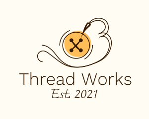 Thread - Button Thread Sewing logo design