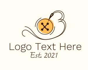 Embroidering - Button Thread Sewing logo design