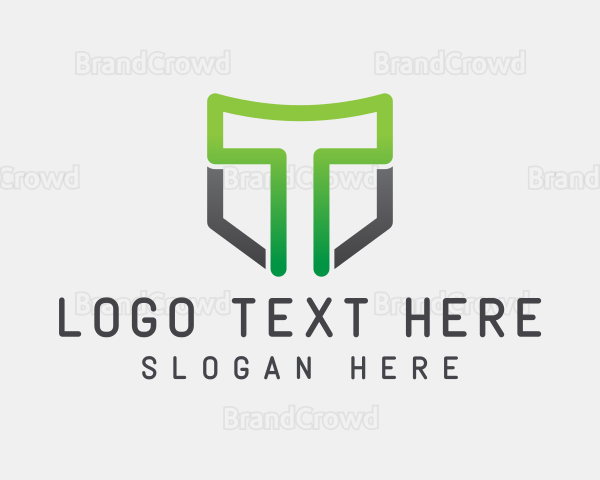 Tech App Shield Letter T Logo