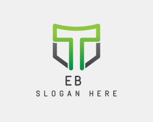 Application - Tech App Shield Letter T logo design
