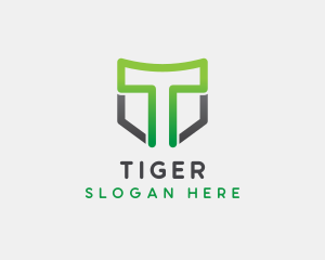 Tech App Shield Letter T Logo