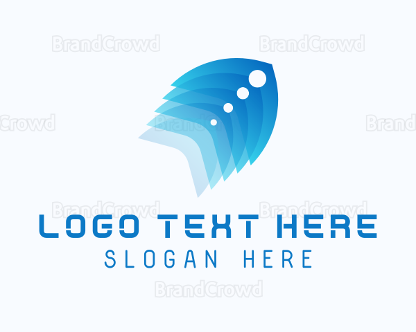 Blue Abstract Tech Company Logo