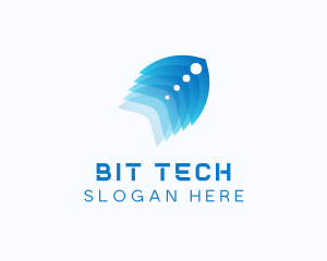 Modern Tech Feather logo design