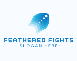 Modern Tech Feather logo design