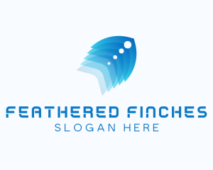 Modern Tech Feather logo design