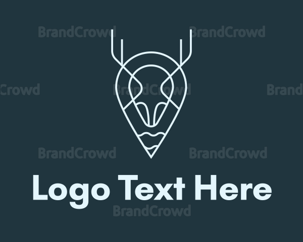 Blue Minimalist Deer Location Logo