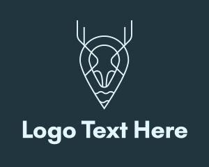 Linear - Blue Minimalist Deer Location logo design