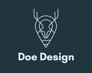 Blue Minimalist Deer Location logo design