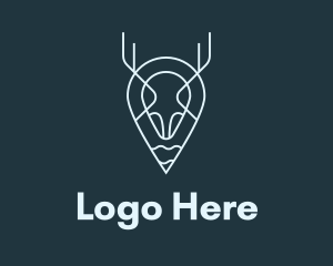 Beast - Blue Minimalist Deer Location logo design