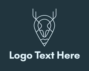 Wildlife - Blue Minimalist Deer Location logo design