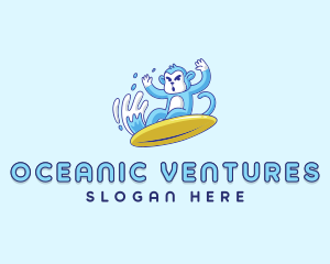 Monkey Wave Surfer logo design