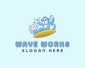 Monkey Wave Surfer logo design